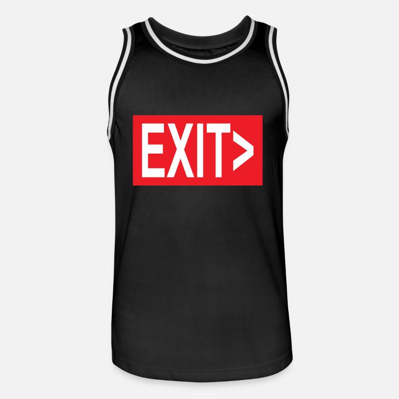 Exit / Exit / Emergency Exit - Men's Basketball Jersey - black/white
