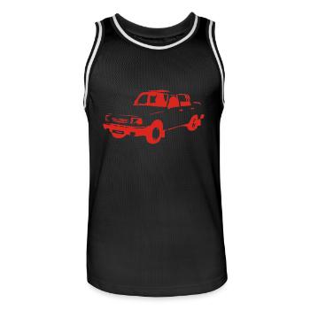 Wartburg 1,3er - Männer Basketball-Trikot - Schwarz/Weiß - Vorne - AI Model Male 185 dark (185cm)