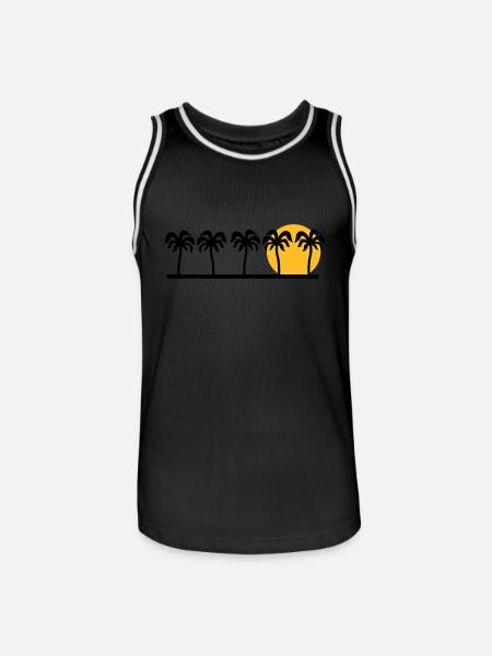 Palmen - Männer Basketball-Trikot - Schwarz/Weiß