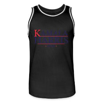 Kamala 2024 - Kamala Harris 2024 pour la présidence - Maillot de basket Homme - noir/blanc - Devant - AI Model Male 185 dark (185cm)