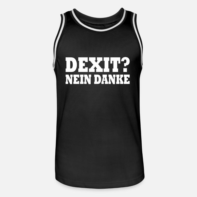 Dexit nein danke - Männer Basketball-Trikot - Schwarz/Weiß