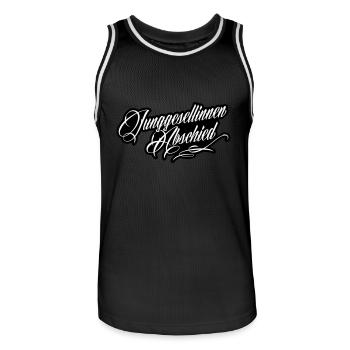 Junggesellinnenabschied - Männer Basketball-Trikot - Schwarz/Weiß - Vorne - AI Model Male 185 dark (185cm)