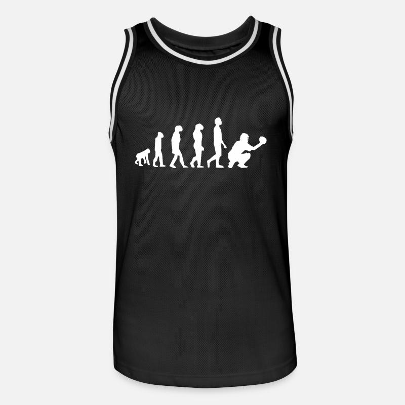 Evolution Baseball - Entwicklungslinie - Männer Basketball-Trikot - Schwarz/Weiß