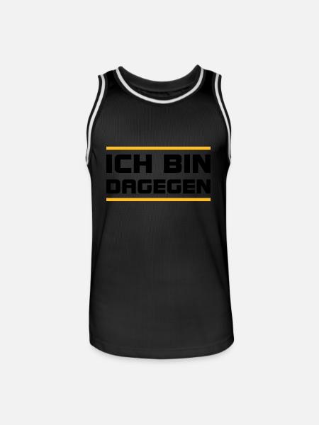 Ich bin dagegen -V2 - Männer Basketball-Trikot - Schwarz/Weiß