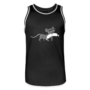 Souris grosse saucisse manger faim saucisse grillades - Maillot de basket Homme - noir/blanc - Devant - AI Model Male 185 dark (185cm)