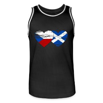 Tschechien Schottland Flagge Herz used - Männer Basketball-Trikot - Schwarz/Weiß - Vorne - AI Model Male 185 dark (185cm)