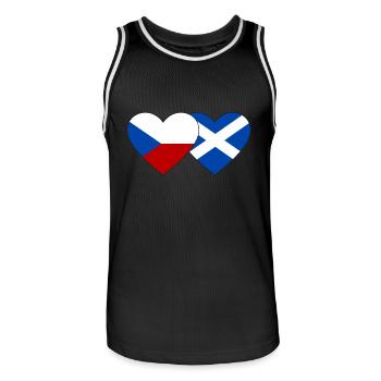 Tschechien Schottland Flagge Herz - Männer Basketball-Trikot - Schwarz/Weiß - Vorne - AI Model Male 185 dark (185cm)
