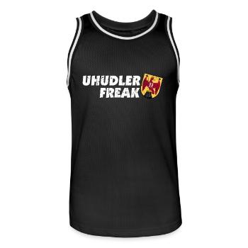 Uhudler Freak Burgenland Spruch Wappen Geschenk - Männer Basketball-Trikot - Schwarz/Weiß - Vorne - AI Model Male 185 dark (185cm)