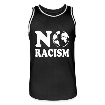 No racism - Männer Basketball-Trikot - Schwarz/Weiß - Vorne - AI Model Male 185 dark (185cm)