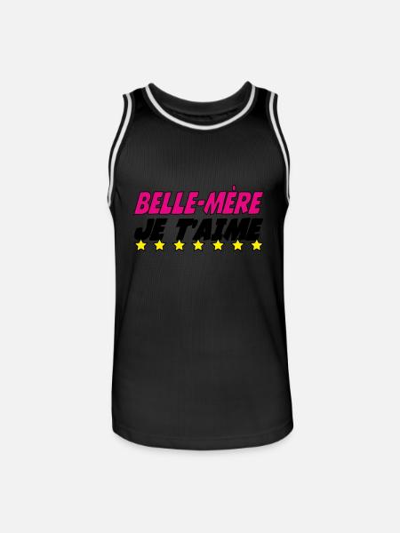 Stiefmutter, ich liebe dich - Männer Basketball-Trikot - Schwarz/Weiß