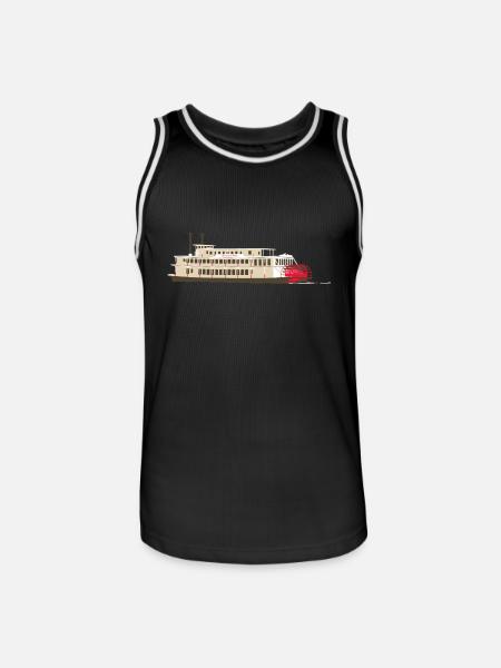 Mississippi-Dampfer - Männer Basketball-Trikot - Schwarz/Weiß