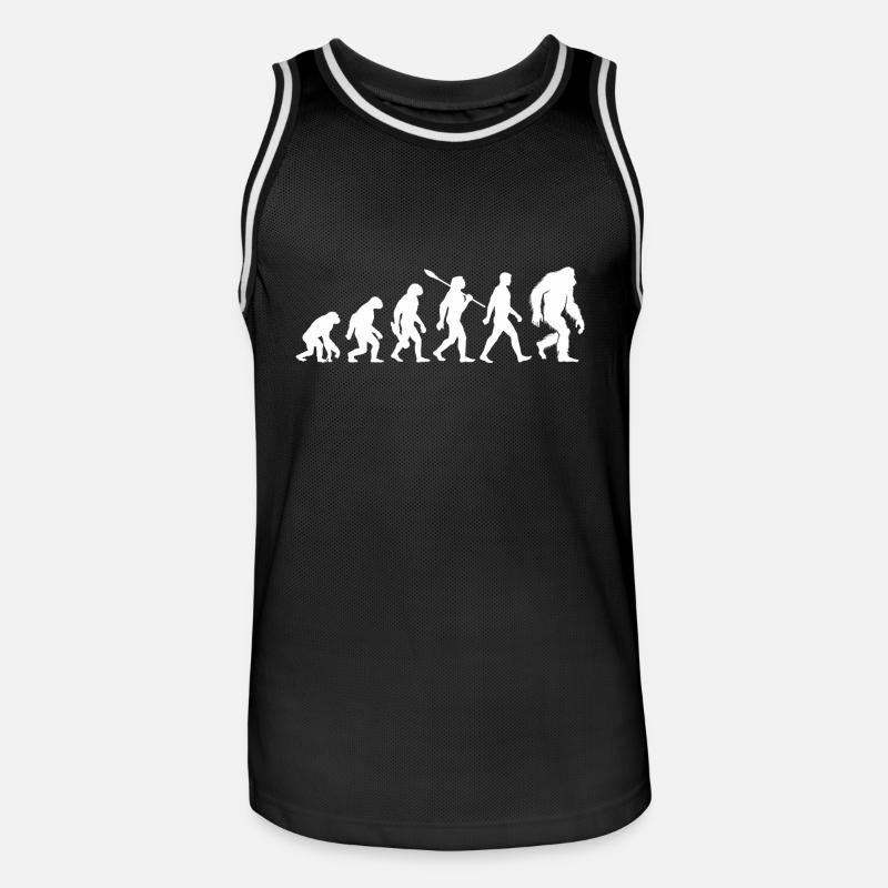 Evolution - Bigfoot - Yeti - Männer Basketball-Trikot - Schwarz/Weiß