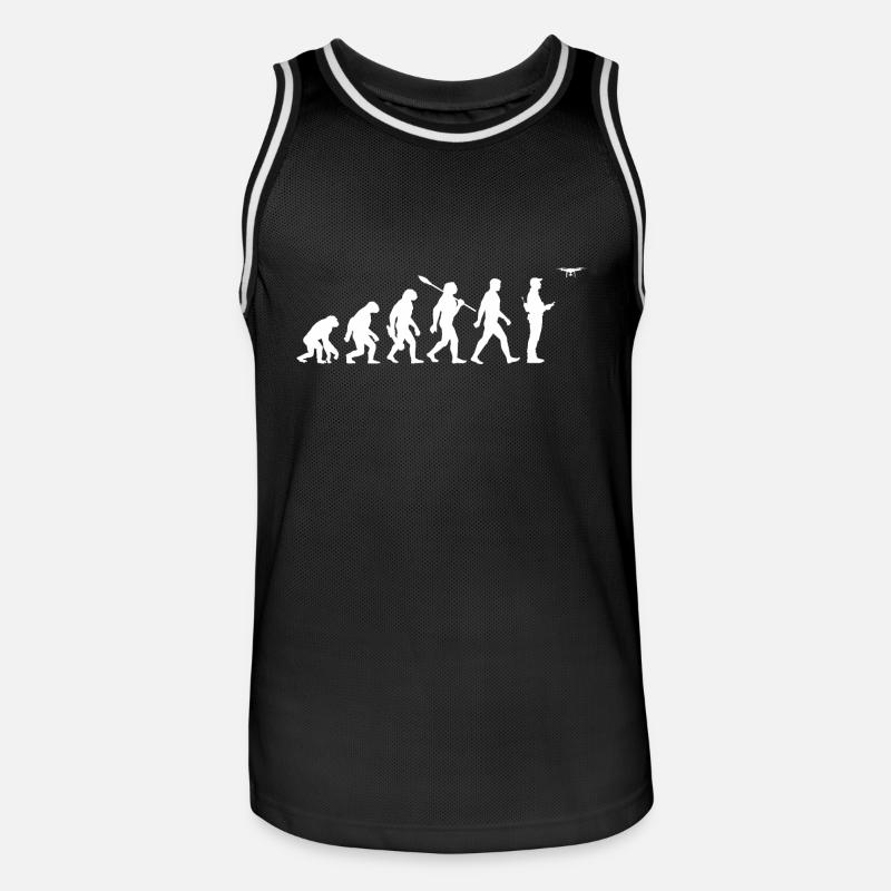 Evolution - Drohne - Drohnenpilot - Männer Basketball-Trikot - Schwarz/Weiß