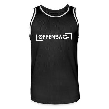 Offenbach - Männer Basketball-Trikot - Schwarz/Weiß - Vorne - AI Model Male 185 dark (185cm)