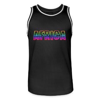 africa rs arc-en-ciel - Maillot de basket Homme - noir/blanc - Devant - AI Model Male 185 dark (185cm)