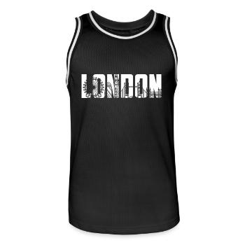 Londres Angleterre 2 - Maillot de basket Homme - noir/blanc - Devant - AI Model Male 185 dark (185cm)