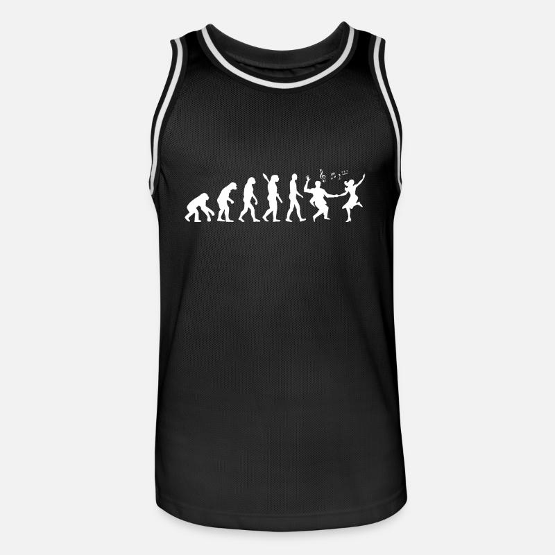 Darwin Evolution to Swing - Weiß - Männer Basketball-Trikot - Schwarz/Weiß