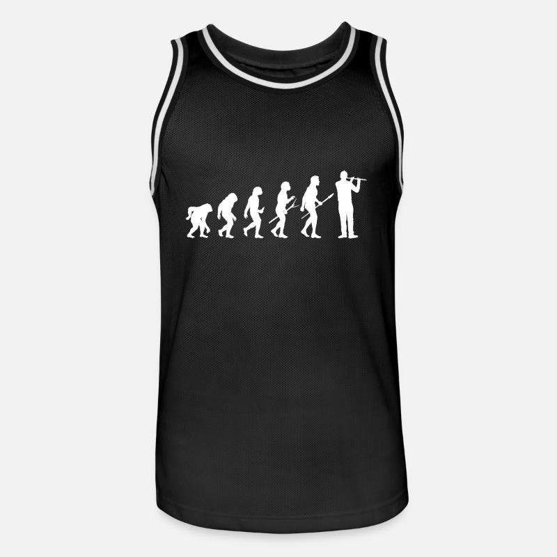 Flötist Evolution Querflöte - Männer Basketball-Trikot - Schwarz/Weiß