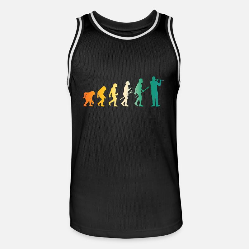 Flötist Evolution Querflöte - Männer Basketball-Trikot - Schwarz/Weiß