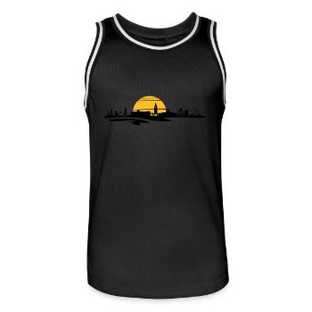 Skyline - Juist - Männer Basketball-Trikot - Schwarz/Weiß - Vorne - AI Model Male 185 dark (185cm)