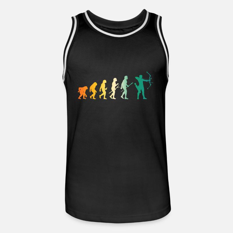 Bogenschütze Evolution Bogenschießen - Männer Basketball-Trikot - Schwarz/Weiß