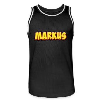 Markus Vorname Geschenk - Männer Basketball-Trikot - Schwarz/Weiß - Vorne - AI Model Male 185 dark (185cm)