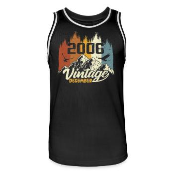 Birthday Gift born in December 2006 - Men's Basketball Jersey - black/white - Front - AI Model Male 185 dark (185cm)