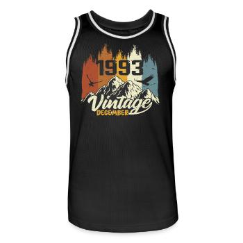 Geburtstagsgeschenk geboren im Dezember 1993 - Männer Basketball-Trikot - Schwarz/Weiß - Vorne - AI Model Male 185 dark (185cm)