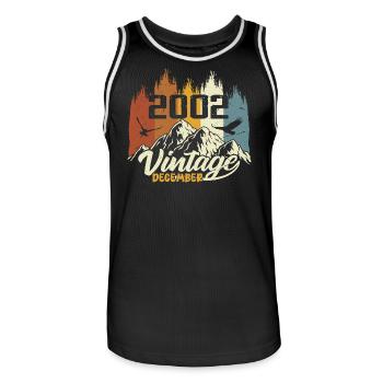 Birthday Gift born in December 2002 - Men's Basketball Jersey - black/white - Front - AI Model Male 185 dark (185cm)