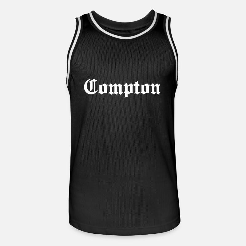 COMPTON white - Männer Basketball-Trikot - Schwarz/Weiß