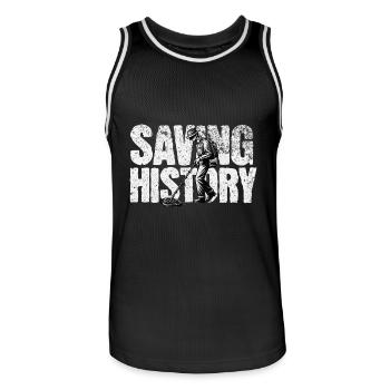 Sondeln Metalldetektor - Männer Basketball-Trikot - Schwarz/Weiß - Vorne - AI Model Male 185 dark (185cm)