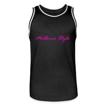 Mallorca Style Mia Julia Party Summer Sun Malle - Men's Basketball Jersey - black/white - Front - AI Model Male 185 dark (185cm)