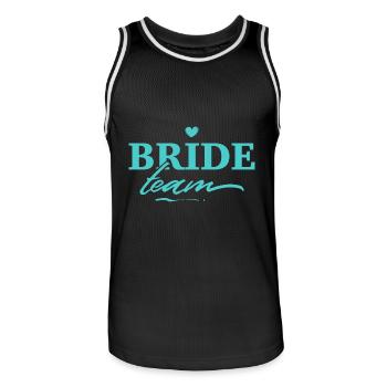 Team Bride - Men's Basketball Jersey - black/white - Front - AI Model Male 185 dark (185cm)
