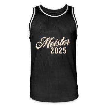 Meister 2025 - Männer Basketball-Trikot - Schwarz/Weiß - Vorne - AI Model Male 185 dark (185cm)