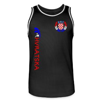Croatie Football - Maillot de basket Homme - noir/blanc - Devant - AI Model Male 185 dark (185cm)