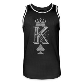 King Spades silber - Männer Basketball-Trikot - Schwarz/Weiß - Vorne - AI Model Male 185 dark (185cm)
