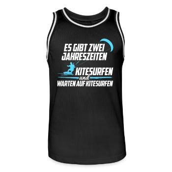Kitesurfen Jahreszeiten - Männer Basketball-Trikot - Schwarz/Weiß - Vorne - AI Model Male 185 dark (185cm)