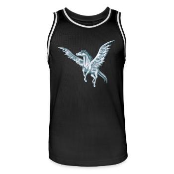 Flying Pegasus - Men's Basketball Jersey - black/white - Front - AI Model Male 185 dark (185cm)
