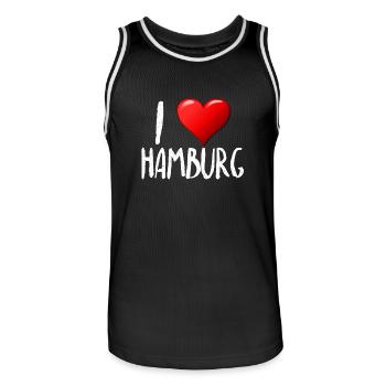 J'aime Hambourg - Maillot de basket Homme - noir/blanc - Devant - AI Model Male 185 dark (185cm)