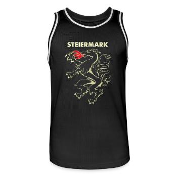 Steiermark - Männer Basketball-Trikot - Schwarz/Weiß - Vorne - AI Model Male 185 dark (185cm)