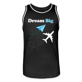 Dream Big Plane - Men's Basketball Jersey - black/white - Front - AI Model Male 185 dark (185cm)
