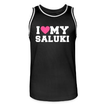 I love my Saluki - Männer Basketball-Trikot - Schwarz/Weiß - Vorne - AI Model Male 185 dark (185cm)