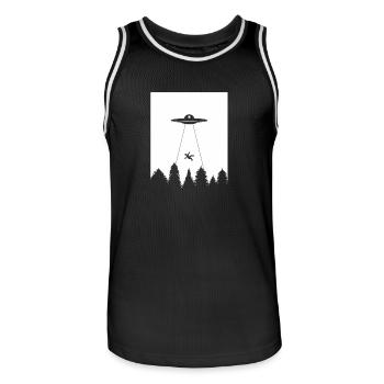 Flying Saucer Ufo Alien shirt gift - Men's Basketball Jersey - black/white - Front - AI Model Male 185 dark (185cm)