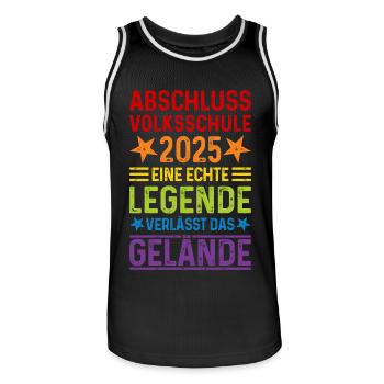Volksschule Abschluss 2025 - Männer Basketball-Trikot - Schwarz/Weiß - Vorne - AI Model Male 185 dark (185cm)