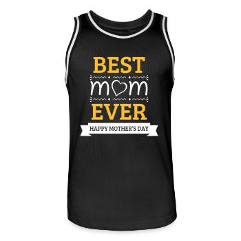 La meilleure maman jamais - Maillot de basket Homme - noir/blanc - Devant - AI Model Male 185 dark (185cm)
