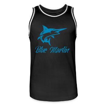 Angler - Angelsport - Blue Marlin - Geschenk - Männer Basketball-Trikot - Schwarz/Weiß - Vorne - AI Model Male 185 dark (185cm)