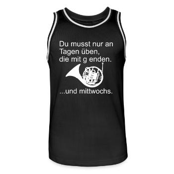 Horn üben - Männer Basketball-Trikot - Schwarz/Weiß - Vorne - AI Model Male 185 dark (185cm)