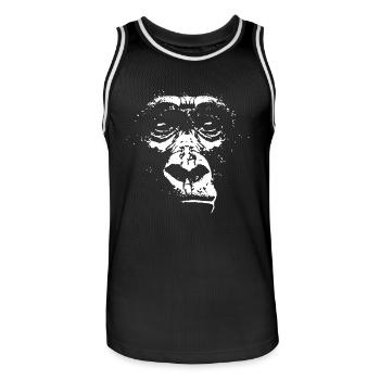 Gorilla Face Gorilla Kopf Gesicht - Männer Basketball-Trikot - Schwarz/Weiß - Vorne - AI Model Male 185 dark (185cm)