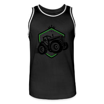 Tractor Silhouette Agriculture - Men's Basketball Jersey - black/white - Front - AI Model Male 185 dark (185cm)