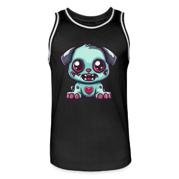 Dog Halloween Zombie Baby - Men's Basketball Jersey - black/white - Front - AI Model Male 185 dark (185cm)